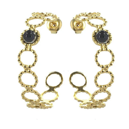 Agate natural stone hoop earrings for women