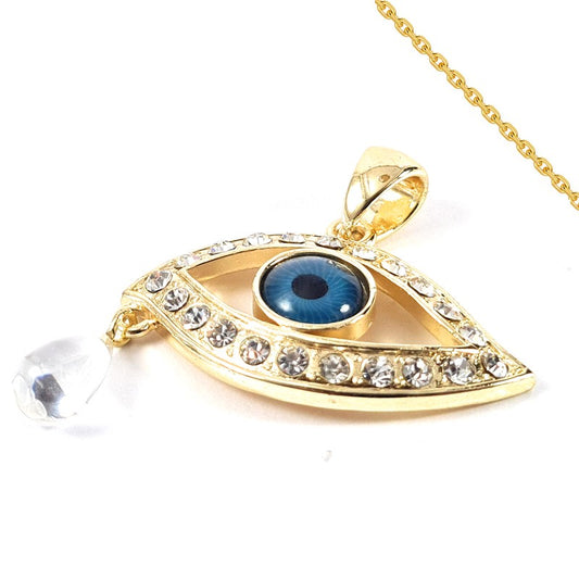 Oriental teardrop eye chain and pendant necklace