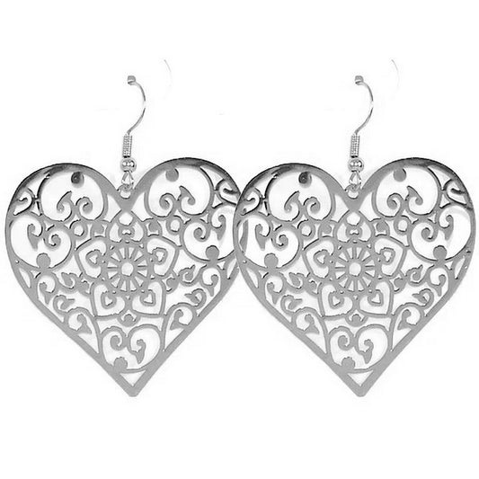 Fancy falling heart earrings