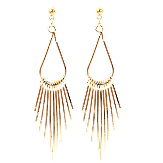 Fancy gold-colored drop earrings
