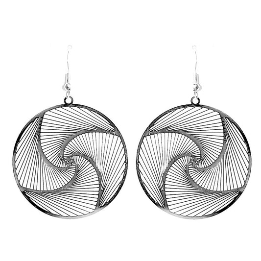 Boucles d'oreilles fantaisie filigrane spirale argent