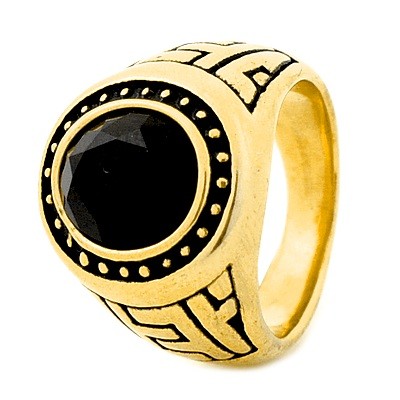 Ring in 316 Steel - Gold color - Chiseled Knight