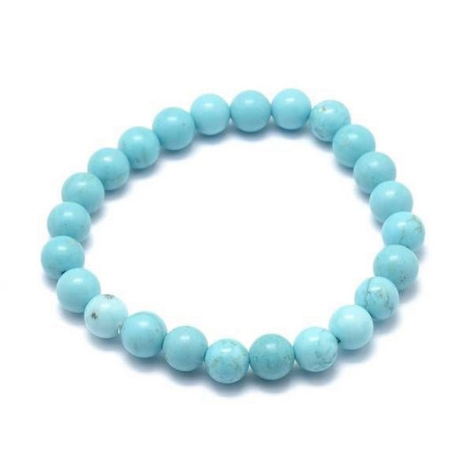 Bracelet for Men or Women - Natural stone 10 mm - Turquoise