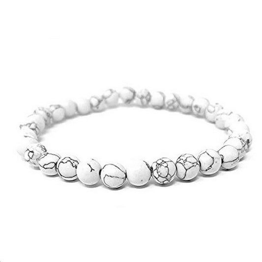 Bracelet for Men or Women - Natural stone 10 mm - Howlite
