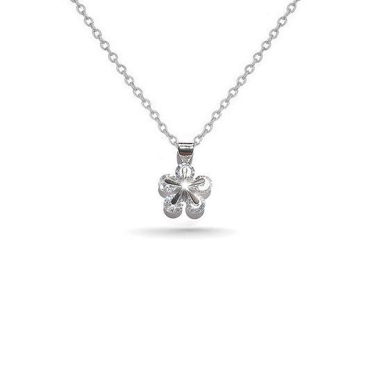 Rhodium-plated chain necklace and snowflake pendant