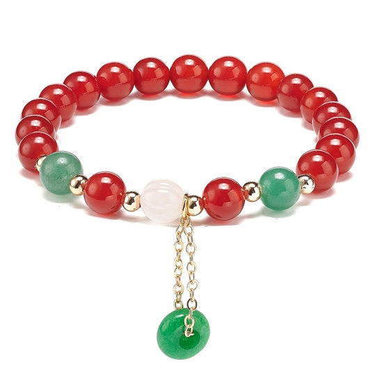 Bracelet for men or women - natural carnelian stones