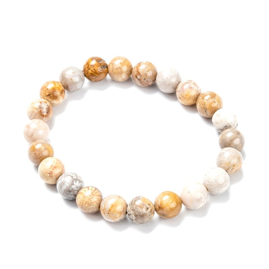 Bracelet for men or women natural coral stones 8 mm