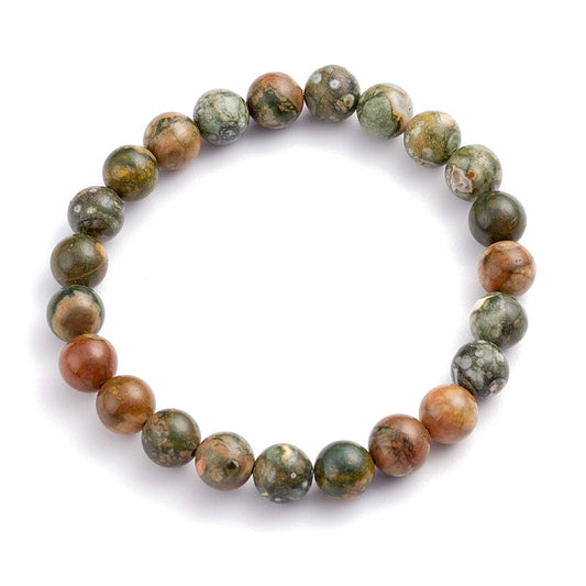 Bracelet for men or women - natural rhyolite stones