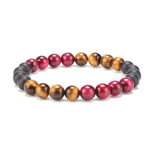 Bracelet for men or women - natural stone agate multi colors