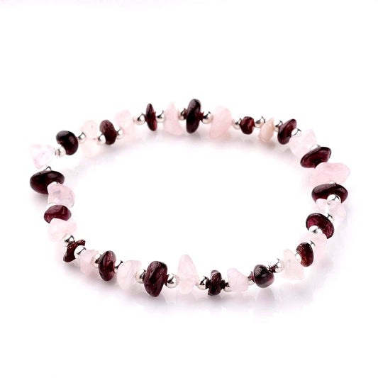 Bracelet for men or women - natural gemstones and rose quartz