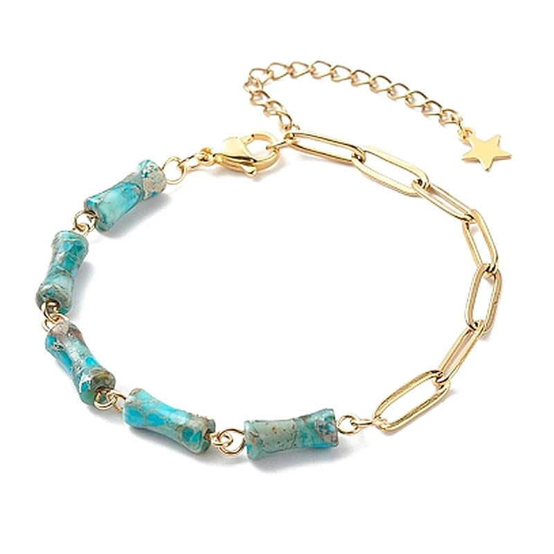 Bracelet for men or women - natural blue jasper stones