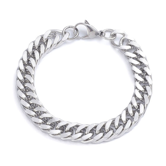 10 mm curb chain stainless steel bracelet