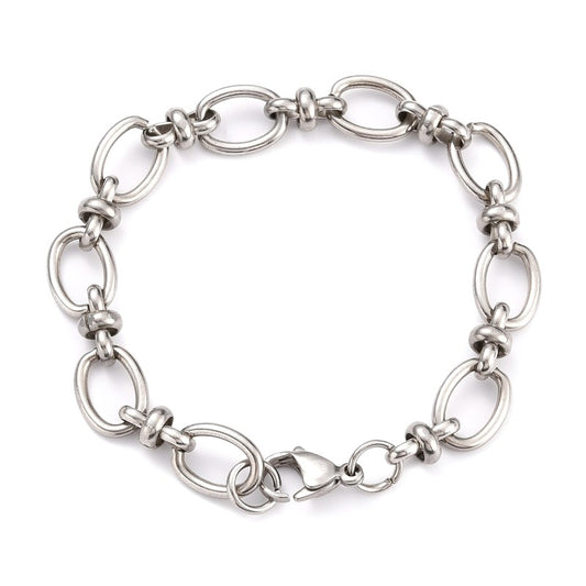 Stainless steel chain bracelet with oval links
