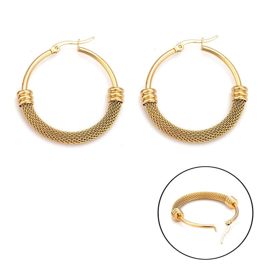 Women's stainless steel hoop earrings
