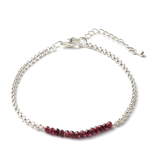 Bracelet for men or women - natural garnet stones
