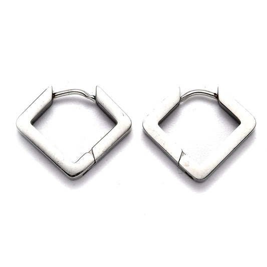 Women's stainless steel diamond earrings