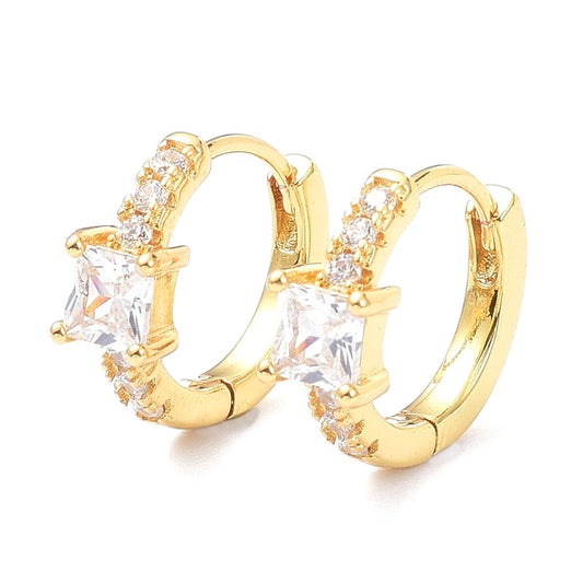 15mm CZ Diamond Hoop Earrings