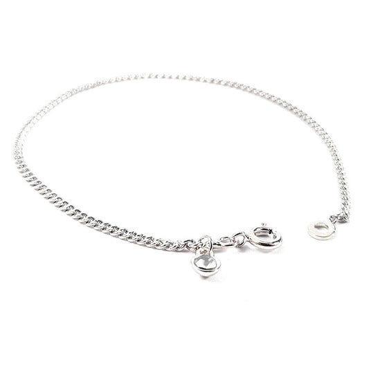 Rhodium-plated bracelet for women with white charm