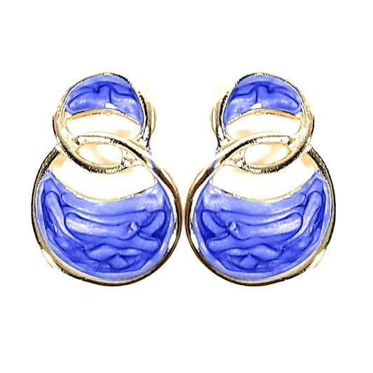 Fancy pearly gold and midnight blue earrings