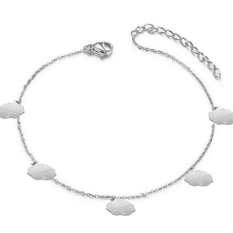 Reunion Island stainless steel anklet