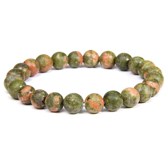 Bracelet for men or women - Natural stone - Unakite