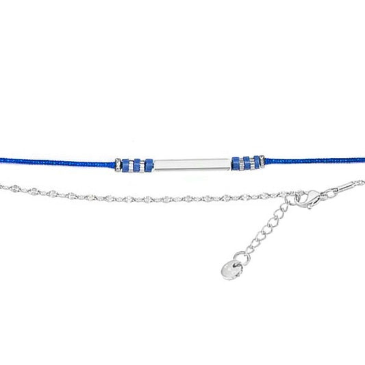 Bracelet pour femme - Bleu- Tube argenté
