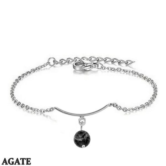 Bracelet pour femme - Acier & Pierre naturelle - Agate