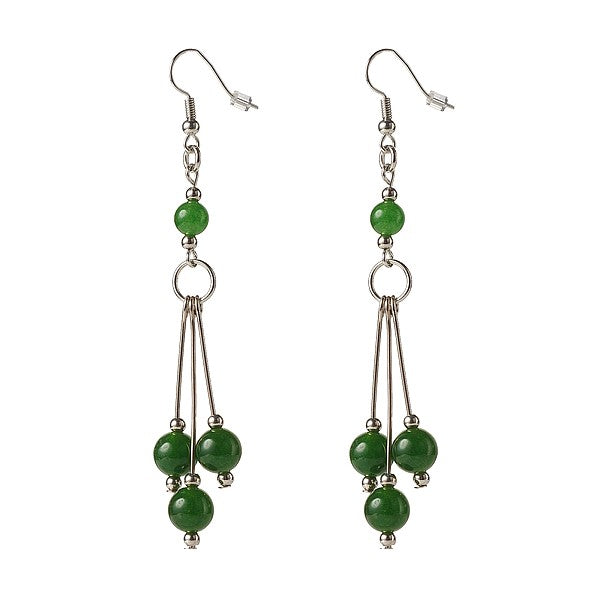 Boucles d'oreilles pierre naturelle jade de Malaisie vert – Bijouxmode