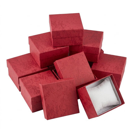 10 écrins pour bracelet ou montre finition rouge 8*8*5 cm