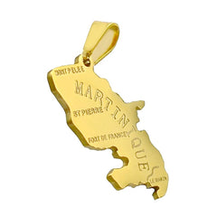 Pendentif mixte - Acier 316 doré - Martinique 30 * 15 mm Bijouxmode