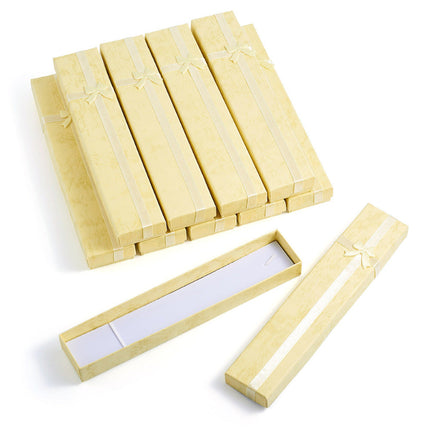 12 long yellow finish necklace boxes 20*4*2 cm