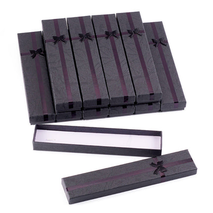 12 écrins longs pour colliers finition noir 20*4*2 cm