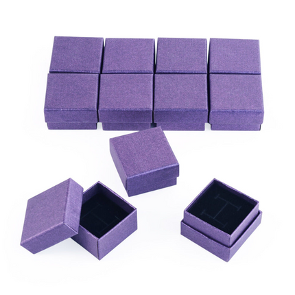 12 mauve ring boxes 5*5*3 cm
