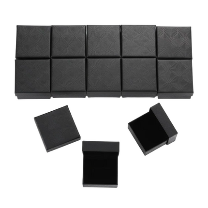 12 écrins pour bagues noir 5*5*3 cm