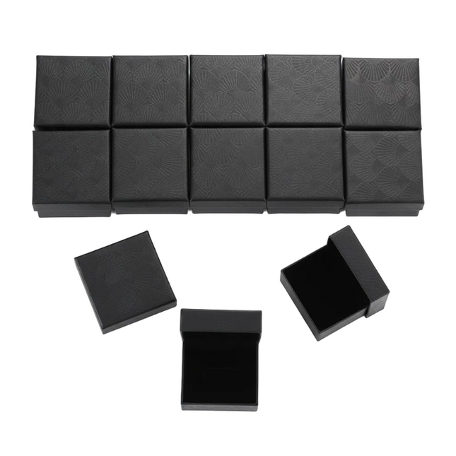 12 écrins pour bagues noir 5*5*3 cm
