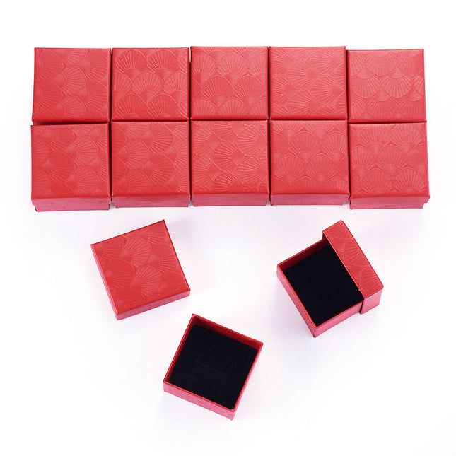 12 écrins pour bagues rouge 5*5*3 cm