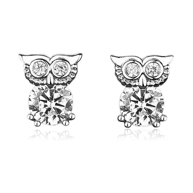Boucles d'oreilles argent 925 Chouette Cotemode