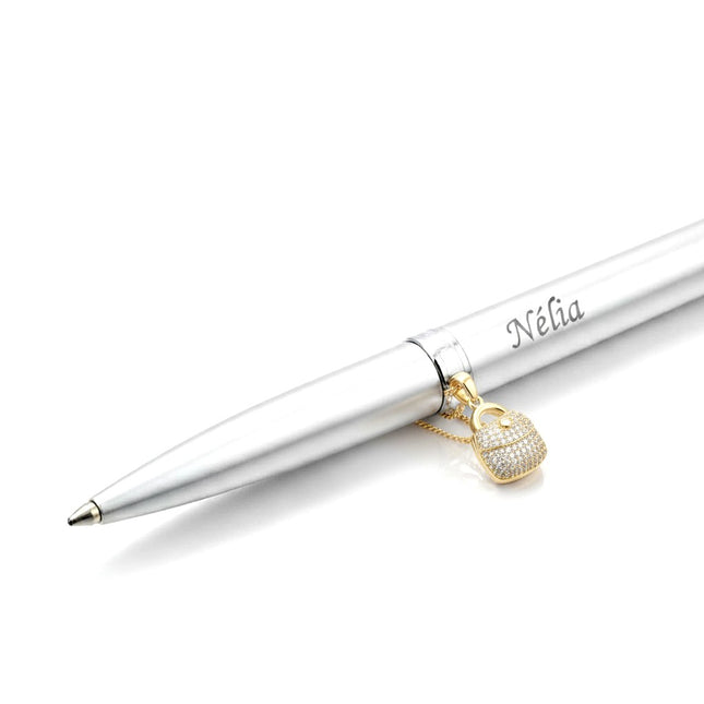 Collier pour femme chaîne ornée d'un joli pendentif sac à main serti de zirconiums Colliers plaqué or Bijouxmode