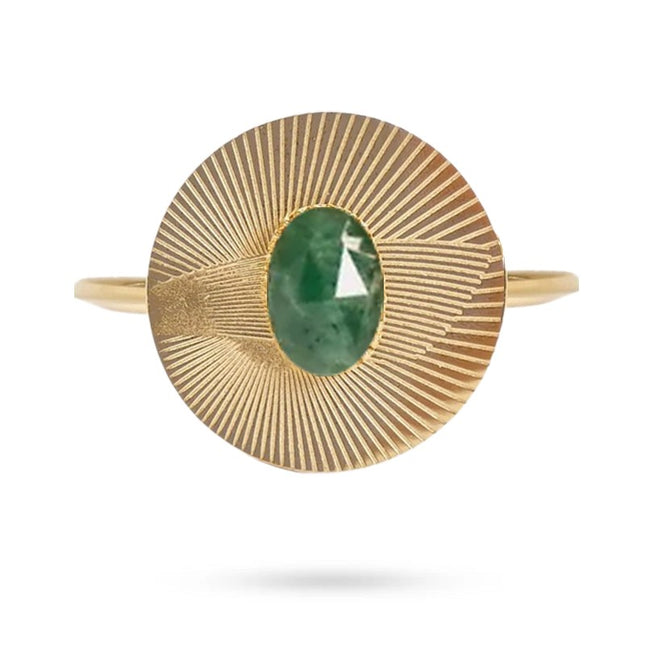 Bagues pour femme ronde acier inoxydable pierre naturelle jade Africaine Bagues pierres naturelles Bijouxmode