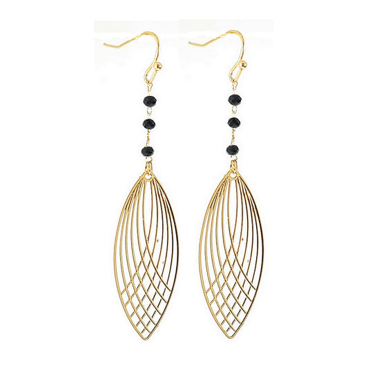 Fancy gold falling pearl earrings