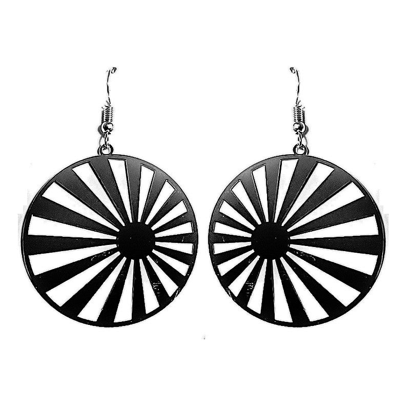 Boucles d'oreilles fantaisie filigrane Japon noir