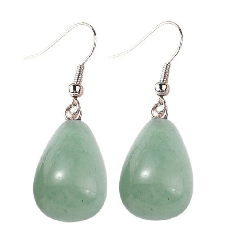 Boucles d'oreilles pierre naturelle goutte aventurine