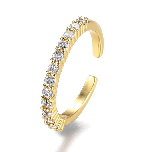 Women's Adjustable CZ Diamond Line Ring