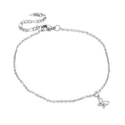 Chaîne de cheville en acier inoxydable breloque papillon Bijouxmode