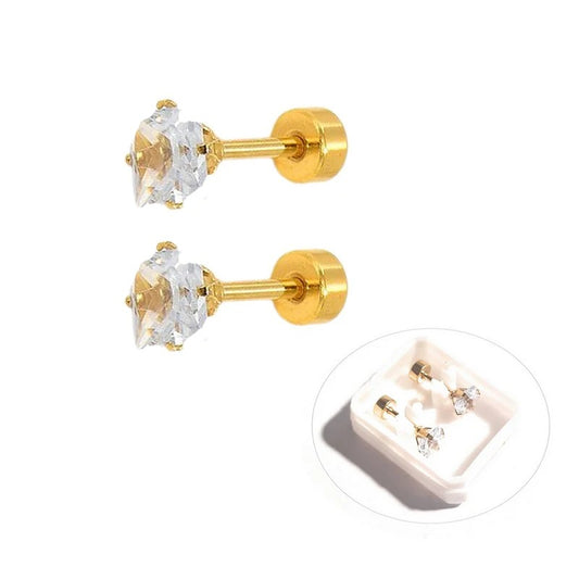 Children's heart stud earrings