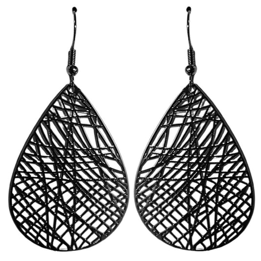 Pendientes de filigrana negros elegantes