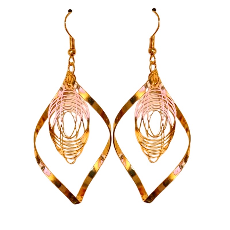 Gold drop fancy earrings