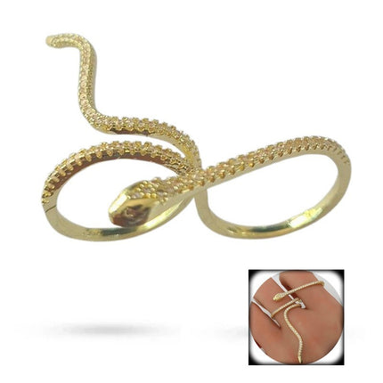 Bague femme réglable serpent sertis de zirconiums Bagues plaqué or Bijouxmode