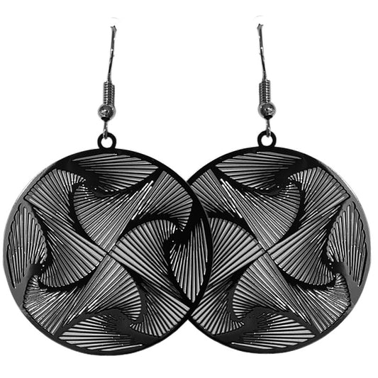 Boucles d'oreilles fantaisie filigrane noir