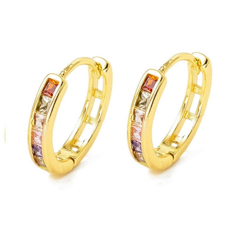 Colored zirconium oxide hoop earrings